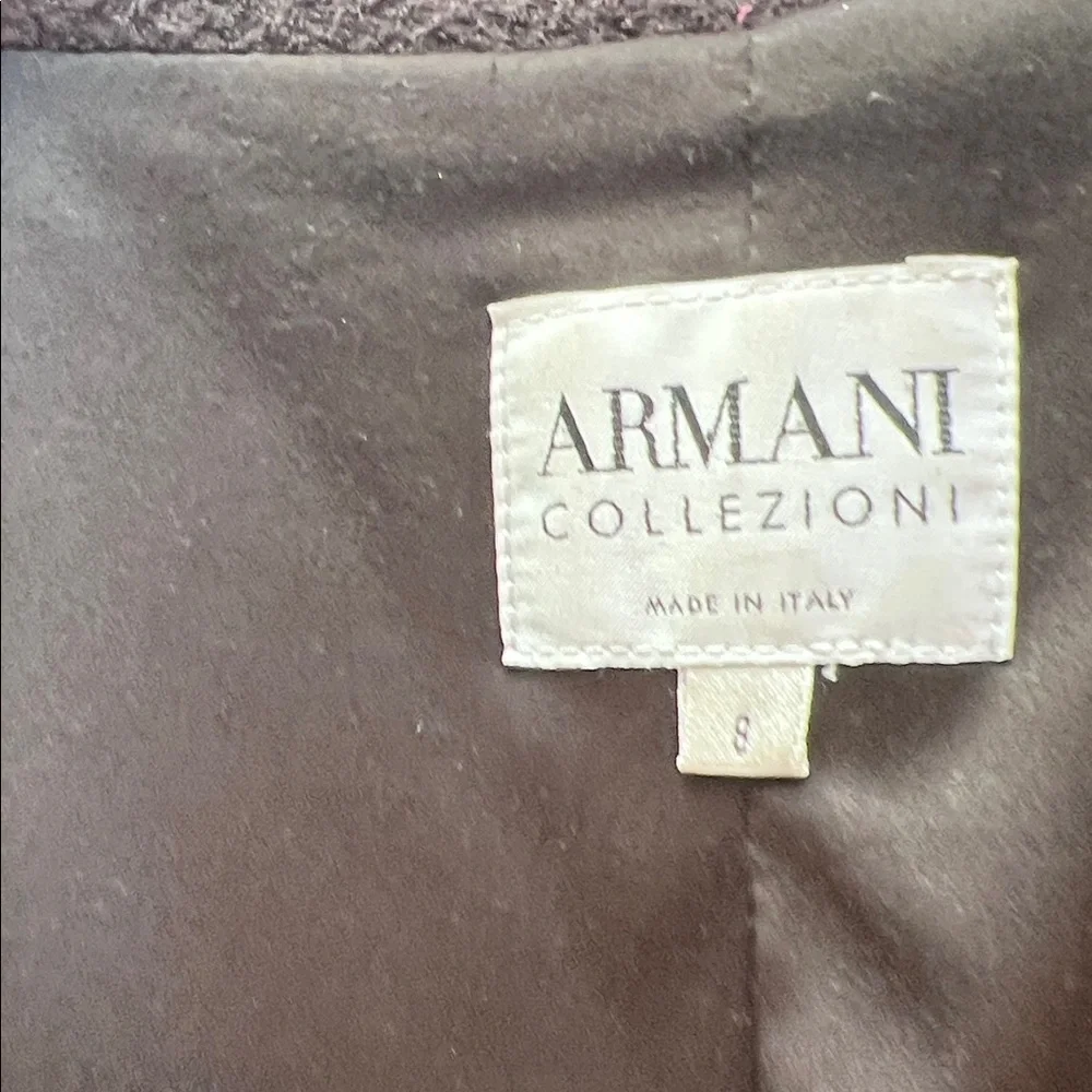Armani Collezione - Vintage! -Double-Breasted Brown Blazer - Size 8 - Dark Brown - Picture 11 of 13